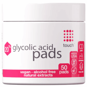 Touch 20% Glycolic Acid Pads Exfoliating And Resurfacing AHA Peel Face Wipes